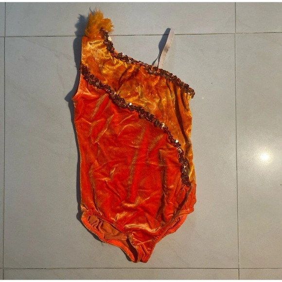 2 Piece Orange Costume Set For Girls - Picture 2 of 6